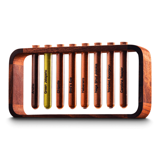 The Chilli Doctor - Prémiová chilli kolekce v Mahagonovém stojanu