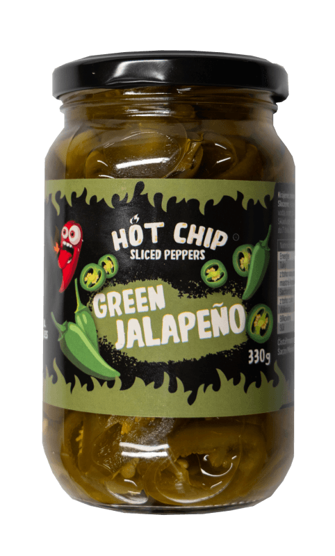 Zelené Jalapeño papričky krájené v octovém nálevu – 330g