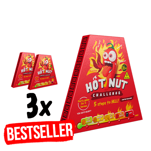 3x HOT-NUT Challenge Trio Pack 24 g (175 Kč/ks)